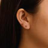 Trio dot stud earrings