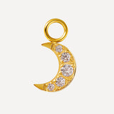 10x8mm Dazzling Moon Earrings-Charm