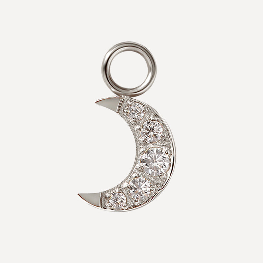 10x8mm Dazzling Moon Earrings-Charm