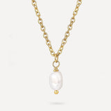 Simple Pearl Pendant Necklace