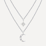 Moon Phase N Star Double Layer Necklace
