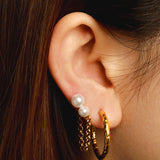 TEXTURED HOOPS MEDIUM Earrings