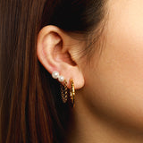 TEXTURED HOOPS MEDIUM Earrings
