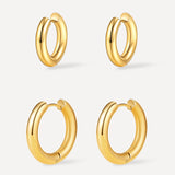 Smooth & Glossy Hoops Earrings Set