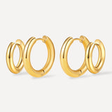 Smooth & Glossy Hoops Earrings Set
