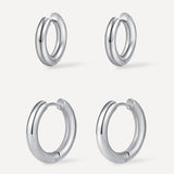 Smooth & Glossy Hoops Earrings Set