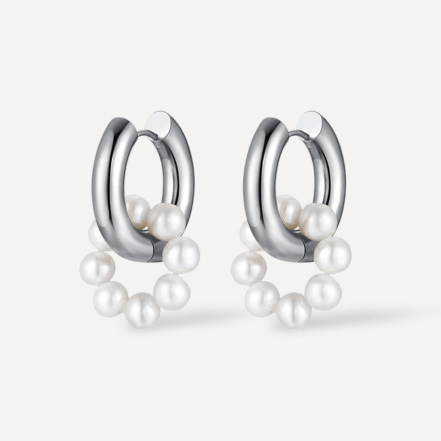 Pearl Hoop Earrings