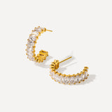 Cubic Crescent Earrings