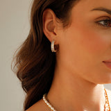 Cubic Crescent Earrings